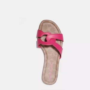 Coach Women's Essie Leather Sandals Bold Pink Size 8B